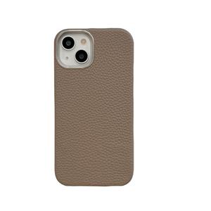 韩国简约纯色皮质荔枝纹适用iPhone15promax手机壳苹果14pro新款11高级15小众14女13pro网红12防摔半包手机套