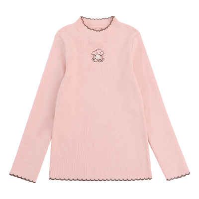 女童中领毛衣一体绒针织内搭秋冬