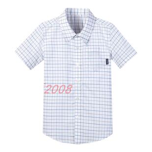 伊顿校服同款英伦学院纯棉经典格子衬衫男童夏季短袖衬衣09C1227
