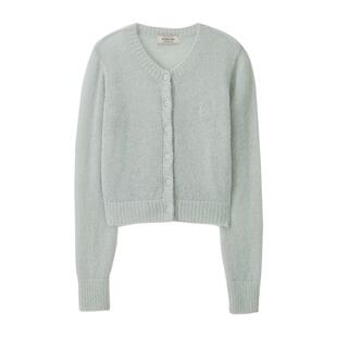 [张元英同款]ROLAROLA春季简约甜美圆领针织衫马海毛开衫外套