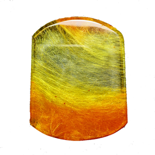 天然水晶原石发晶黄钛晶幽灵平安无事牌方牌挂件项链吊坠男女情侣