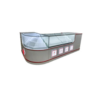 发光字中国福利彩票柜台福彩玻璃即开展示柜台弧形刮刮乐销售桌子