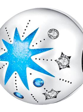 亚马逊热卖铜镀925银珠花朵发光固定珠隔离珠高级感DIY手链项链