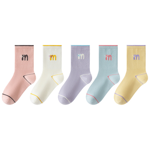 儿童袜子女童春秋纯棉a类2025新款防臭无骨棉袜女宝宝春季中筒袜