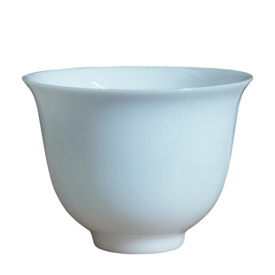 茶杯品茗杯精致单个薄胎羊脂玉不烫手小茶杯个人单杯功夫茶具青花