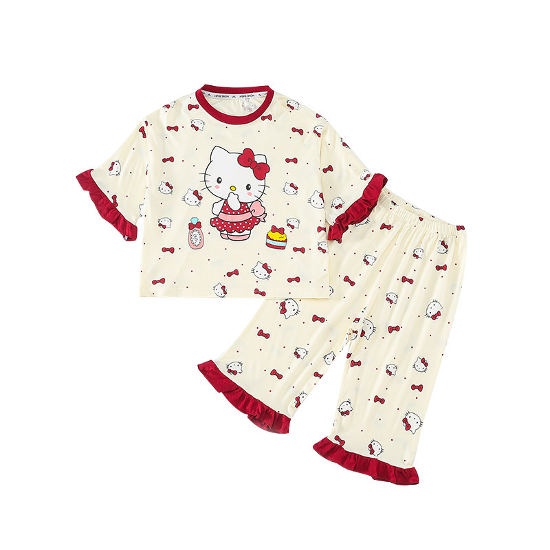 女童夏季薄款KT猫家居服两件套