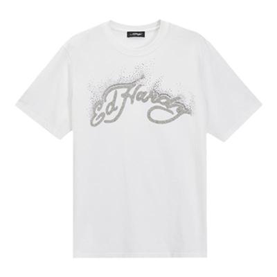 Ed Hardy埃德哈迪冬季新款男士短袖烫钻logo美式时尚潮牌T恤