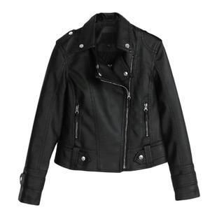 皮衣外套女2025秋季新款韩版修身短款黑色流行小个子机车皮夹克潮