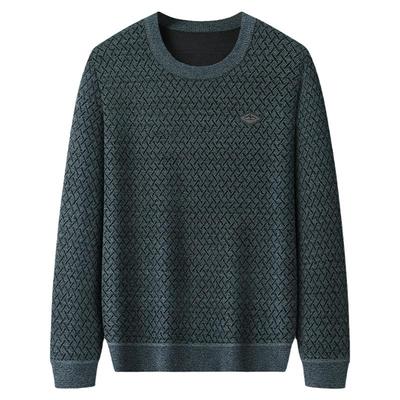 加绒保暖雪尼尔毛衣男冬季打底衫