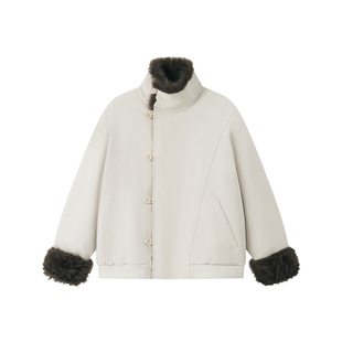 APOECHO 斜门襟加厚托卡毛绒外套男士新款秋冬时尚潮流高级简约