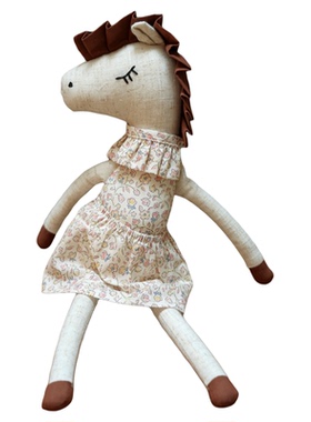 可爱的小马布艺公仔娃娃碎花裙子