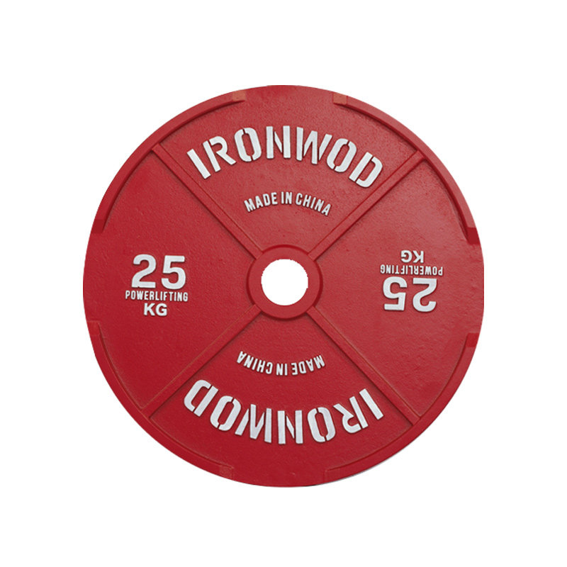 IRONWOD力量举杠铃片竞赛片手抓铸铁大孔举重深蹲卧推硬拉非钢片