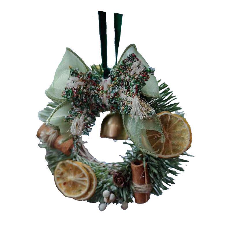 圣诞节装饰北欧ins风迷你小型圣诞花环门挂车挂diy家用橱窗小挂件