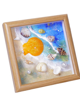 海洋肌理砂岩贝壳海螺3D相框diy