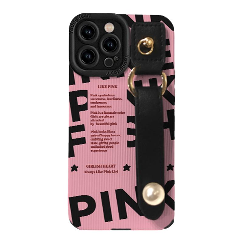 ins韩系17适用16pro苹果16ProMax手机壳iPhone16/13个性少女粉英文14高级11全包软15Prom