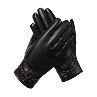 皮手套男女秋冬季加绒保暖骑行摩托车开车防水防风触屏情侣PU手套