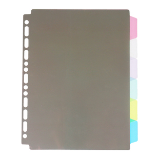 PP分类纸活页袋索引隔页内页分类标签纸本子资料文件夹分隔纸6色