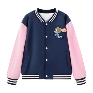 迪士尼儿童外套2026新款春季女童棒球服女孩兔子警官卡通春装上衣