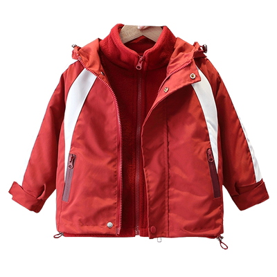 男童冬季酷帅加绒二合一冲锋衣潮