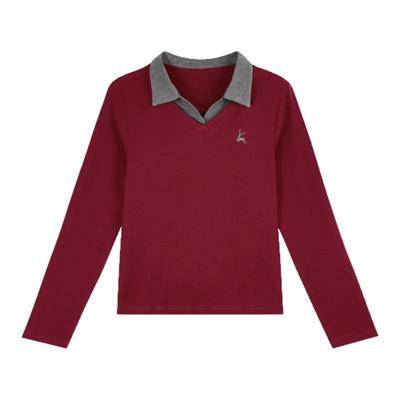 假两件长袖t恤女秋季时尚显气质