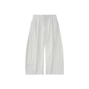 AWT25AW 弧形分割设计 简约休闲百搭廓形宽松纯棉长裤男女