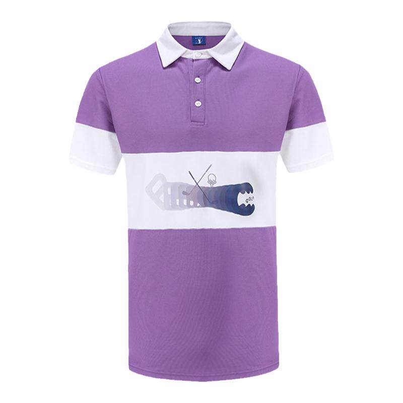 BCGOLF男式翻领短袖T恤衫夏季运动POLO服装上衣男款服装双拼色