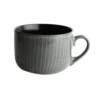 微瑕北欧风大号陶瓷杯500ML600ML汤杯早餐杯燕麦杯牛奶杯带盖送勺