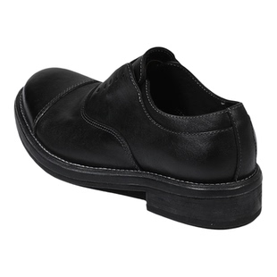 珡羽KotoFeather 英伦风袋鼠皮鞋男士休闲皮鞋可免鞋带低跟黑色