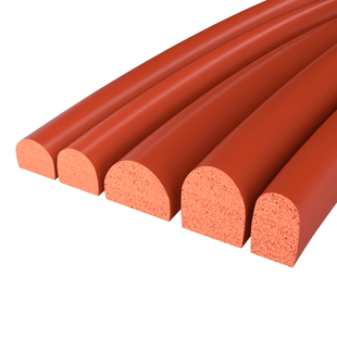 耐高温D型发泡密封条6*7半圆硅胶海绵胶条填缝防撞隔热防尘密封条