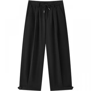 RS流石男装阔腿宽松西裤休闲裤子2025年秋冬新款男士日系直筒长裤