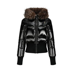 【蚂蚁腰】安欧兔90羽绒服女弹力束腰加绒内里保暖毛领棉服