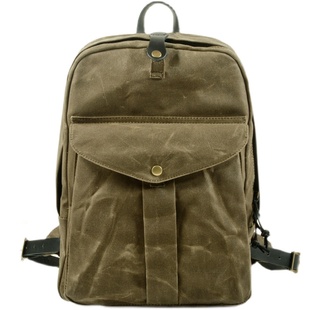 美式复古户外工装双肩包男油蜡帆布旅行登山电脑书包复古背包防水