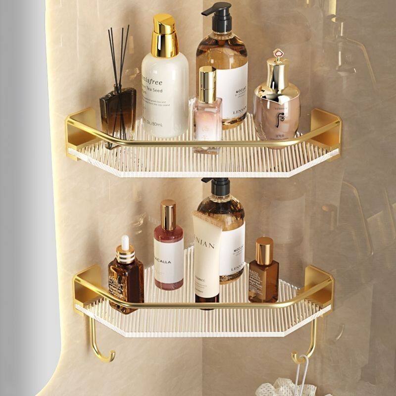 浴室置物架亚克力卫生间三角篮架免转角洗手间浴室厕所淋浴房打孔