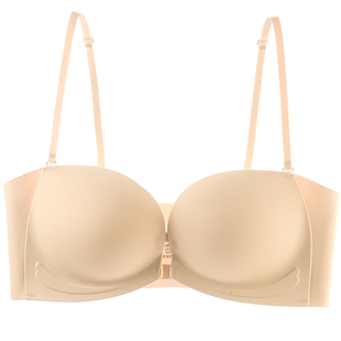 双前扣内衣女聚拢小胸显大不空杯无痕收副乳软支撑防下垂提拉文胸