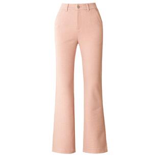 粉色毛呢微喇裤女高腰秋冬2026新款加厚裤子女裤阔腿裤直筒喇叭裤
