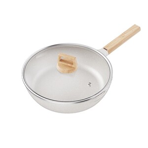 麦饭石平底锅不粘锅家用炒锅牛排煎锅煎蛋饼油炸电磁炉燃气灶专用