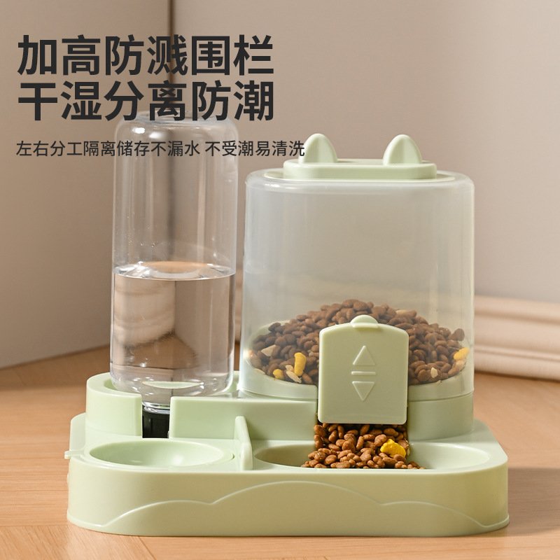 猫咪双碗自动宠物碗工厂猫饮水器狗猫猫咪喂食器碗宠物用品盆源头