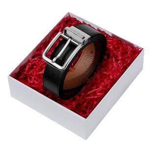 【双面穿】皮尔卡丹旋转针扣皮带男真皮休闲男士腰带牛皮商务裤带