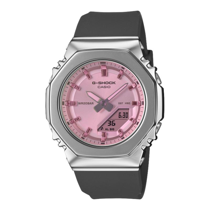 卡西欧女生手表GSHOCK新款橡树八角学生运动防水石英表GM-S2110SR
