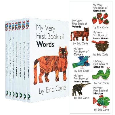 我的图书馆7册套装英文原版 Eric Carle My Very First Book of 系列 纸板书 适合1-3岁小宝宝 上下翻页配对纸板 艾瑞卡尔爷爷