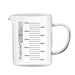 玻璃量杯耐高温带刻度有手柄打蛋杯烧杯微波炉可加热鲜牛奶专用杯