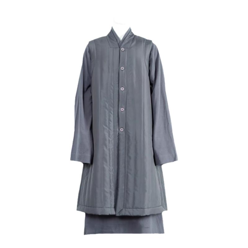 僧服马甲冬加厚长款僧服棉马甲出家人衣服僧侣服男女秋冬款棉马夹