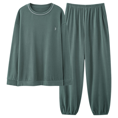 男士德绒长袖睡衣宽松加大码套装秋冬季加绒加厚保暖家居服可外穿