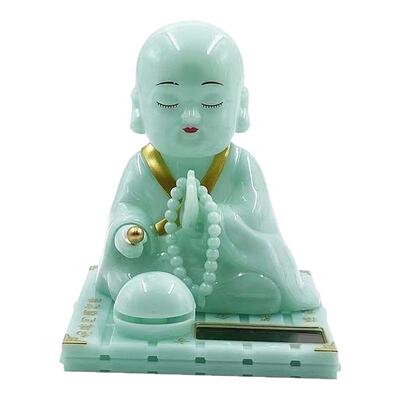 太阳能小和尚汽车摆件车载摇头