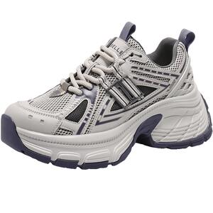 张凌赫同款百丽蓝鲸老爹鞋高帮加绒运动鞋厚底休闲鞋子D2K1DCM5