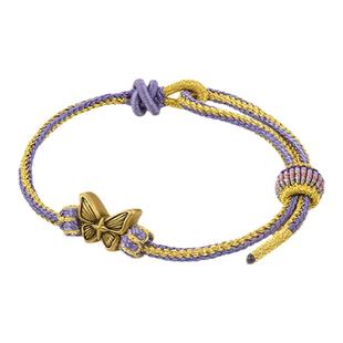 【新年礼物】MONOLOGUE独白复古黄金古巴比伦花与蝴蝶配编织手绳