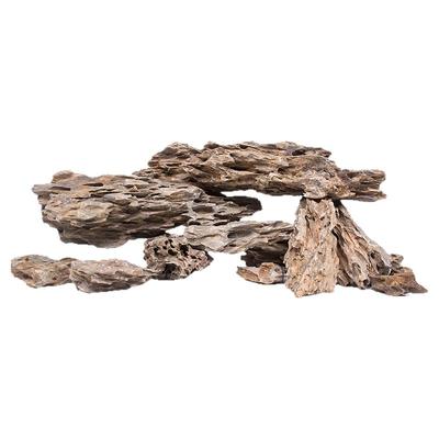 生态鱼缸造景松皮石假山石原石铺设河道瀑布点缀石小石头多孔碎石