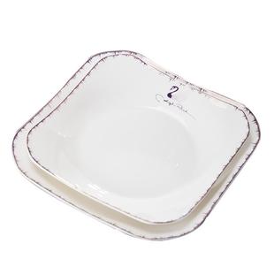 盘子菜盘家用陶瓷盘子碗家用2025新款碟子法式方盘景德镇陶瓷盘子