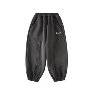 男童加绒裤子运动裤卫裤2025秋冬新款儿童加绒加厚保暖休闲裤子潮