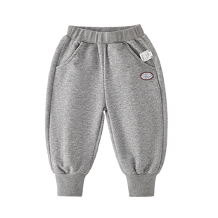 [7a抑菌]男童卫裤早春儿童宽松灯笼裤宝宝童趣绣花束脚裤男孩裤子